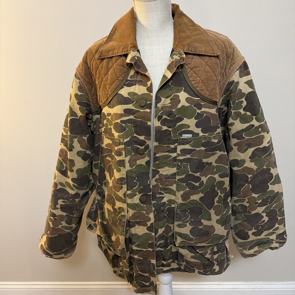 1989 Carhartt Size XL Duck Camo Hunting Jacket Quilted Liner RARE